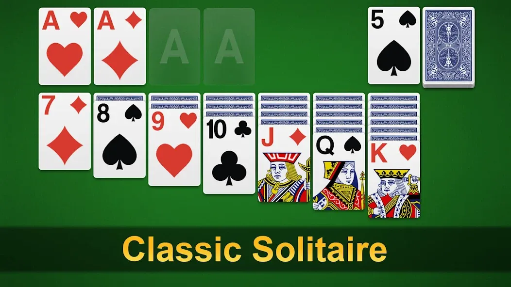 Взломанная Klondike Solitaire - Patience на Андроид — Без рекламы — скриншот 1