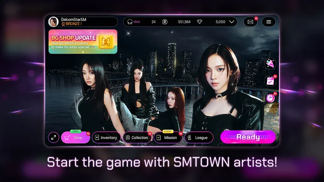 SUPERSTAR SMTOWN MOD APK — Много алмазов и билетов — скриншот 2