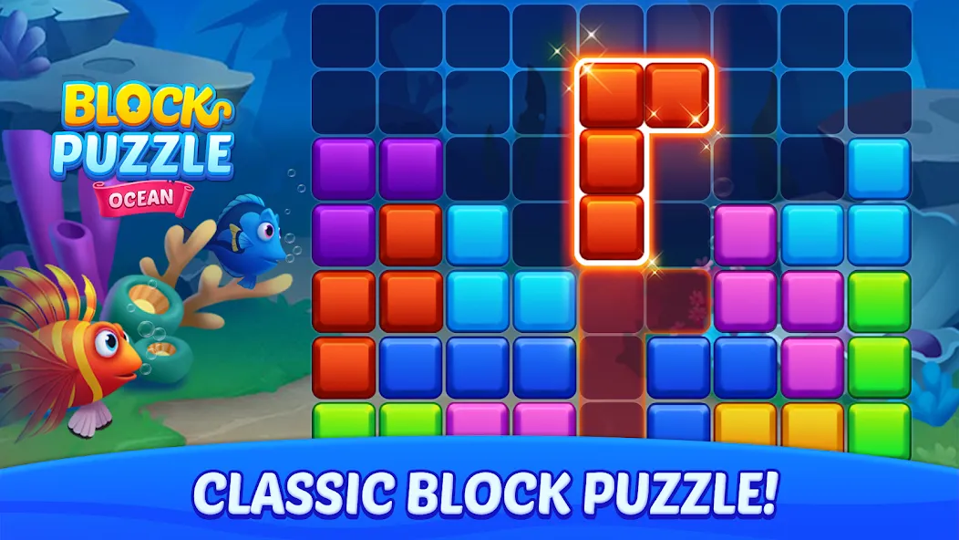 Скачать Block Puzzle Ocean MOD APK — Без рекламы — скриншот 1