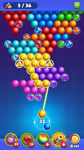 Bubble Shooter Royal Pop MOD APK — Много денег — скриншот 5