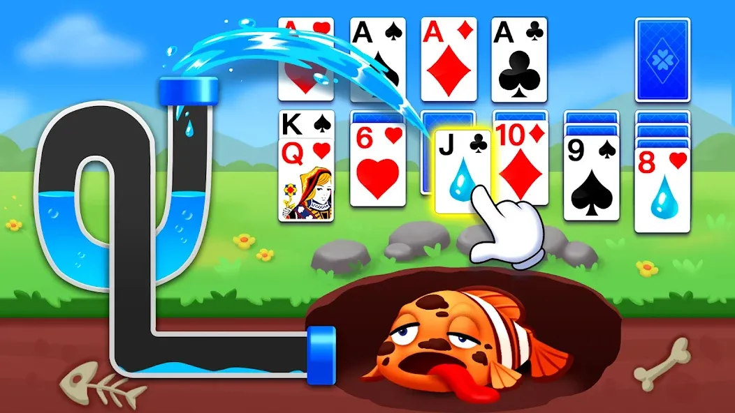 Скачать Solitaire Ocean — Много денег и без рекламы — скриншот 1