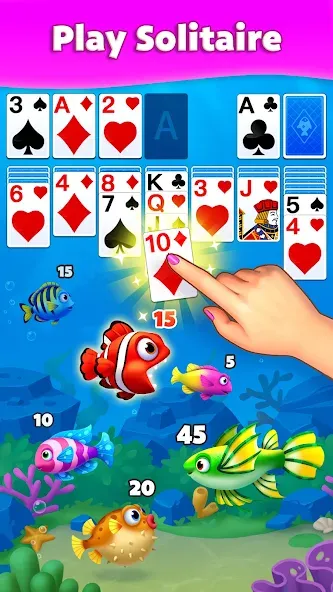 Скачать Solitaire Fish MOD APK — Много денег — скриншот 1