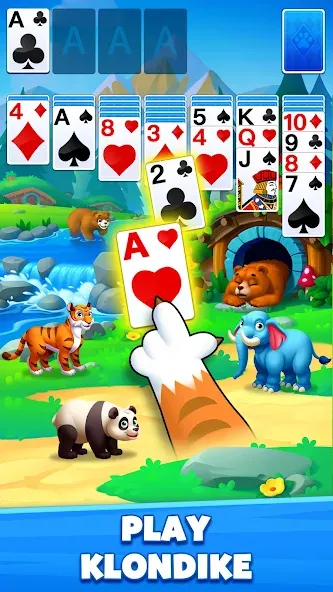 Взлом Solitaire Zoo — Много денег и без рекламы — скриншот 1