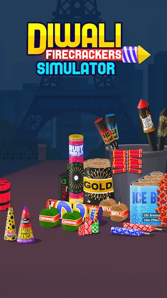 Diwali Firecrackers Simulator MOD APK на Android — Много денег и без рекламы — скриншот 1