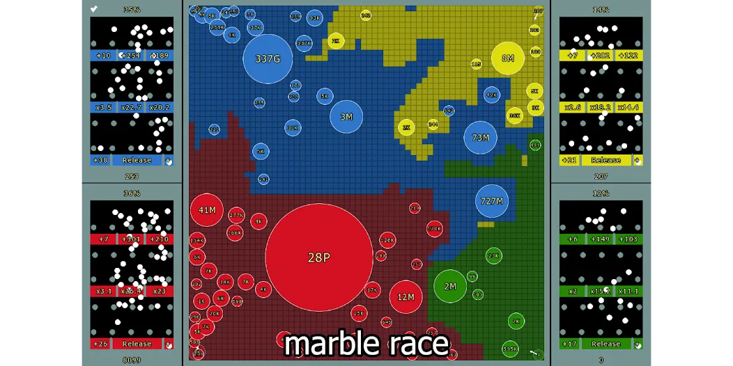Скачать взлом Marble Race and Territory War на Андроид — Много денег — скриншот 1