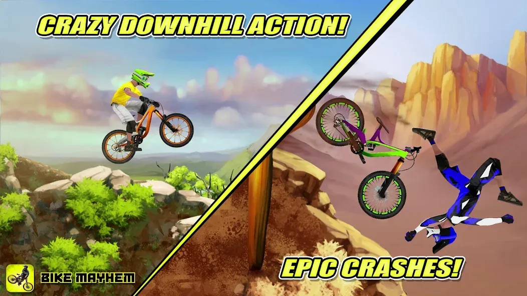 Скачать взлом Bike Mayhem Free на Андроид — Много денег и разблокированные байки — скриншот 1