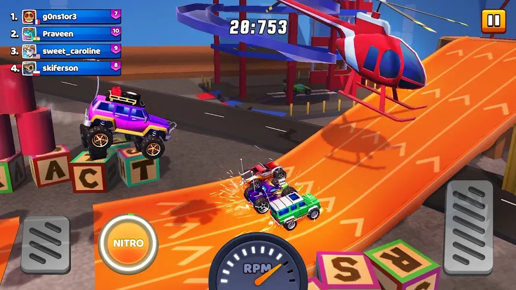Скачать взломанную Nitro Jump - Car Racing — Много денег — скриншот 3