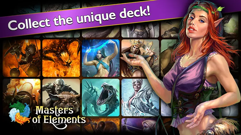 Скачать взлом Masters of Elements－Online CCG на Андроид — Много кристаллов и карт — скриншот 2