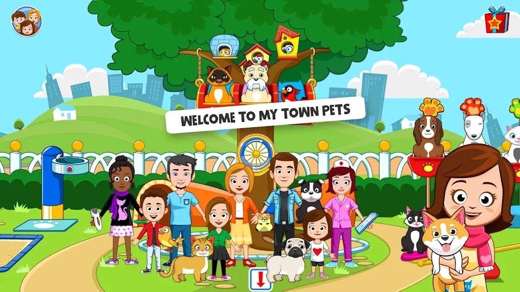 Скачать My Town: Pet games & Animals (Мод: Все куплено) на Андроид — скриншот 1