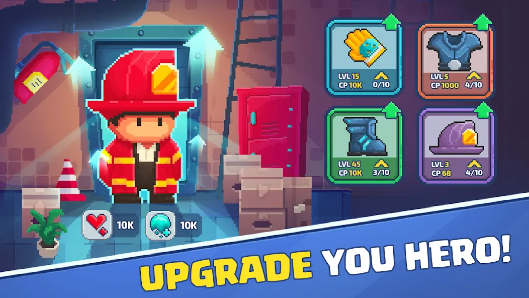 Скачать Firefighter: pixel shooter — Модификация Много денег — скриншот 5