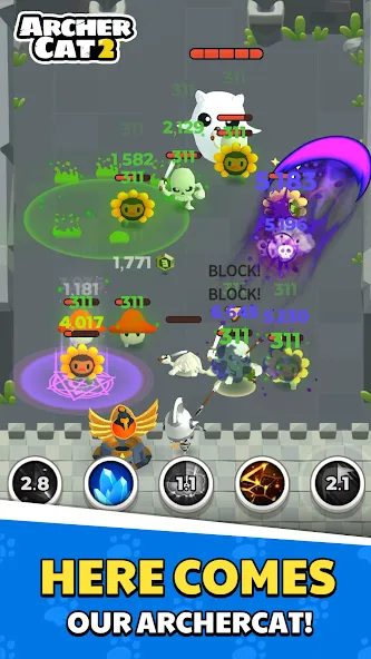 Archer Cat 2 MOD APK — Много денег — скриншот 2