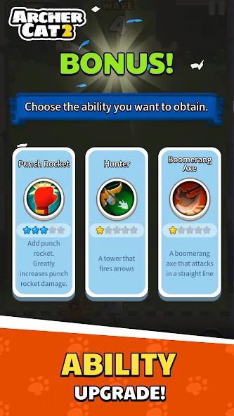 Archer Cat 2 MOD APK — Много денег — скриншот 4