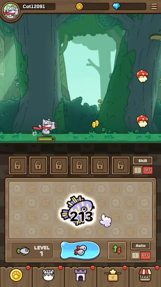 Cat Hero : Idle RPG на Андроид — Много денег и кристаллов — скриншот 1
