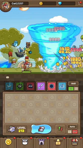 Cat Hero : Idle RPG на Андроид — Много денег и кристаллов — скриншот 5