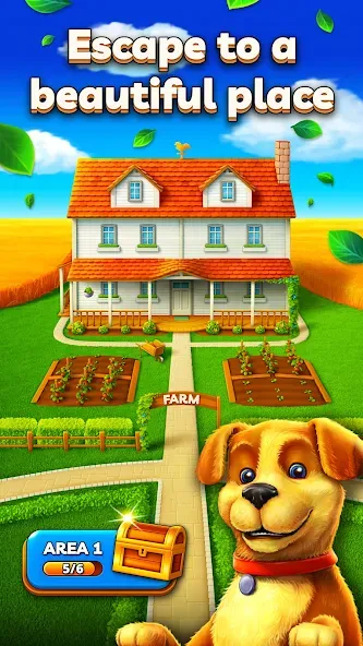 Joey's Farm - Tile Match — Мод: Много денег — скриншот 3