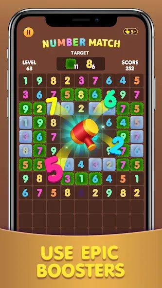 Number Match: Ten Crush Puzzle MOD APK — Много денег и без рекламы — скриншот 1