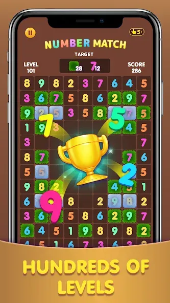 Number Match: Ten Crush Puzzle MOD APK — Много денег и без рекламы — скриншот 2