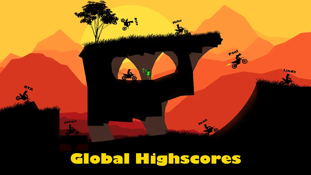 Скачать взломанную Sunset Bike Racer - Motocross — Много денег — скриншот 2