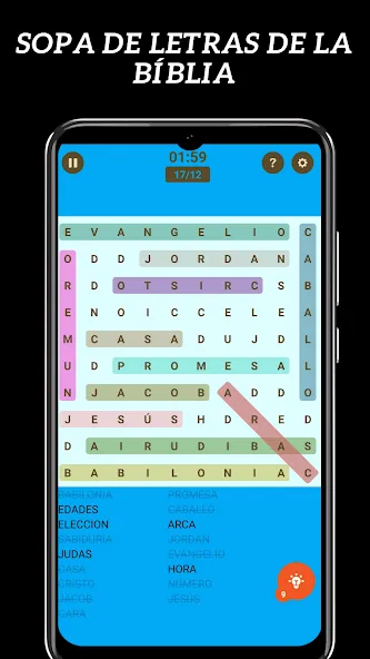 Sopa de Letras de la Bíblia MOD — Все открыто на Андроид — скриншот 1