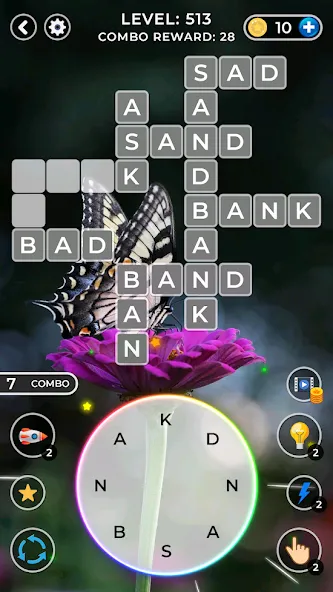 Скачать WOW4:Word Connect Offline Word (Мод: Много подсказок) на Андроид — скриншот 2