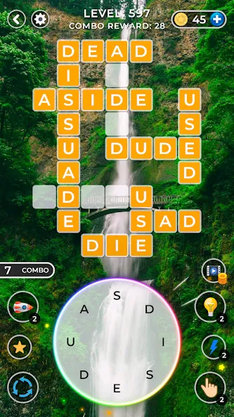 Скачать WOW4:Word Connect Offline Word (Мод: Много подсказок) на Андроид — скриншот 5