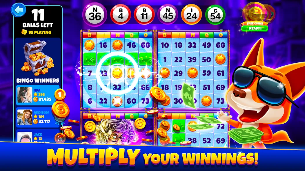 Скачать Xtreme Bingo! Slots Bingo Game с модом — Много денег — скриншот 1