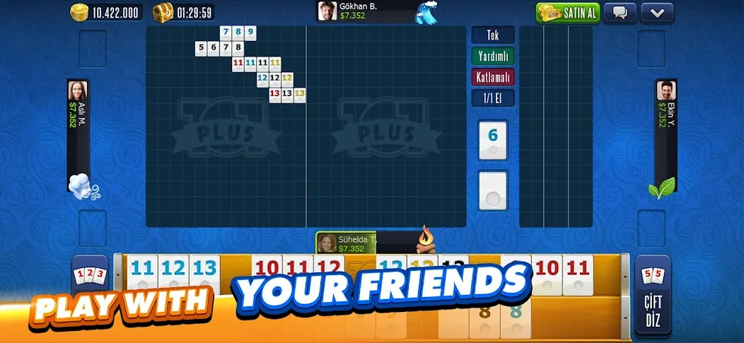 Скачать 101 Okey Plus Rummy Board Game — Последняя версия (Много золота и фишек) — скриншот 4