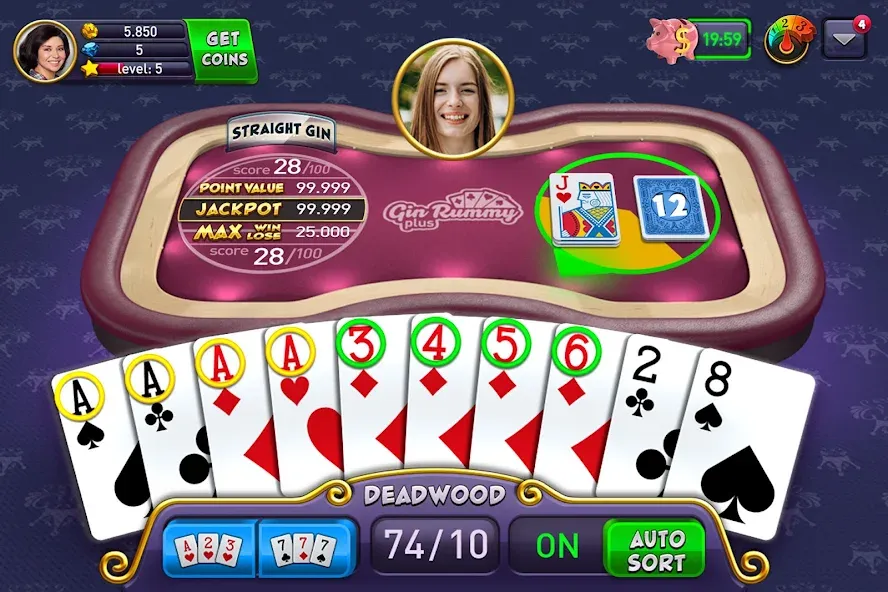 Взлом Gin Rummy Plus: Fun Card Game — Много денег и без рекламы — скриншот 1