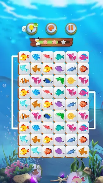 Скачать Mahjong Connect Fish World (Мод: Много денег и без рекламы) на Андроид — скриншот 2