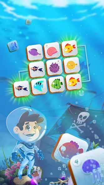 Скачать Mahjong Connect Fish World (Мод: Много денег и без рекламы) на Андроид — скриншот 4