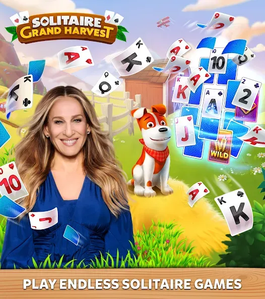 Solitaire Grand Harvest MOD APK на Android — Много денег и ходов — скриншот 1