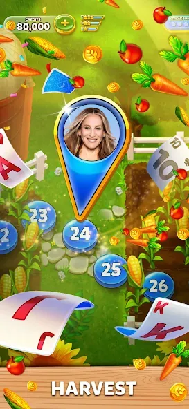 Solitaire Grand Harvest MOD APK на Android — Много денег и ходов — скриншот 3