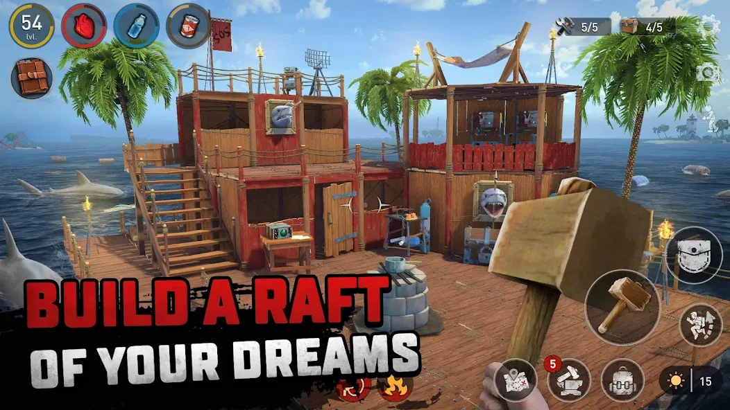 Скачать Raft® Survival - Ocean Nomad — Модификация Много денег и бесплатный крафт — скриншот 5