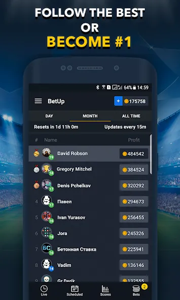 Sports Betting Game - BETUP MOD APK — Много денег — скриншот 4 Sports Betting Game - BETUP MOD APK — Много денег — скриншот 4