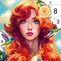Скачать Girls Paint by Number Coloring (Мод: Все открыто и без рекламы) на Андроид