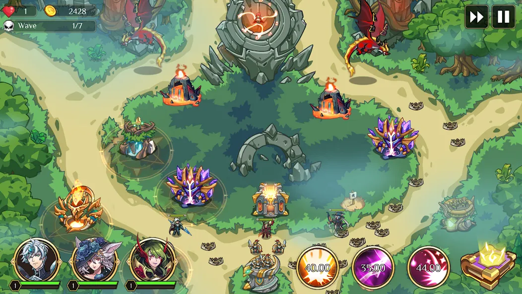 Скачать Kingdom War: Tower Defense TD MOD APK — Много денег — скриншот 5