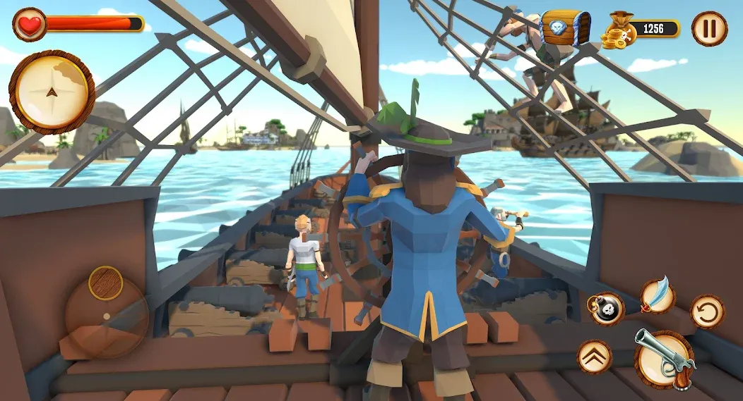 Pirate Polygon Caribbean Sea — Взломанная версия (Много денег) — скриншот 2
