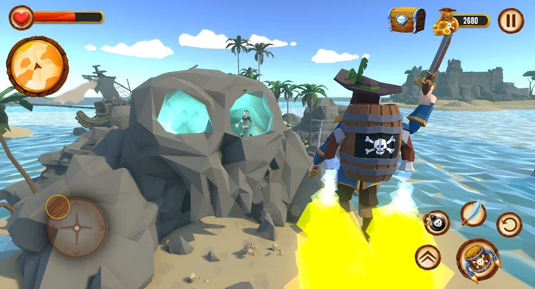 Pirate Polygon Caribbean Sea — Взломанная версия (Много денег) — скриншот 4