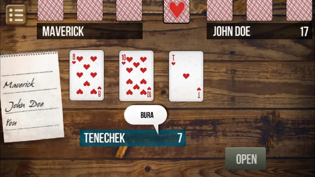 Burkozel (Bura) the card game на Андроид — Мод Все карты открыты — скриншот 3