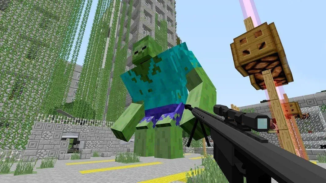 Zombie Apocalypse map for MCPE MOD APK на Android — Бессмертие и оружие — скриншот 1
