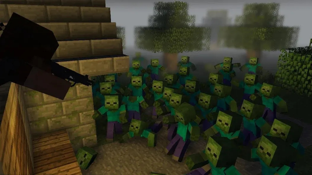 Zombie Apocalypse map for MCPE MOD APK на Android — Бессмертие и оружие — скриншот 2