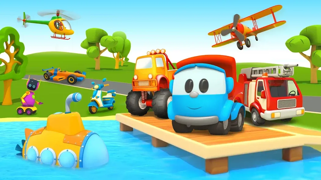 Скачать взломанную Leo 2: Puzzles & Cars for Kids — Все открыто — скриншот 1