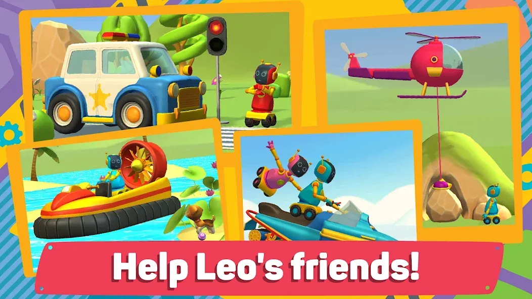 Скачать взломанную Leo 2: Puzzles & Cars for Kids — Все открыто — скриншот 2