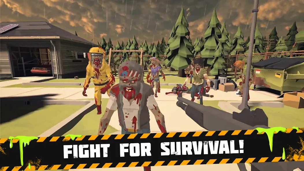 Скачать взломанную Bunker: Zombie Survival Games — Много денег и бессмертие — скриншот 2