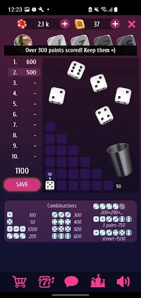 Farkle Pro - 10000 dice game на Андроид — Мод Все кубики разблокированы — скриншот 2