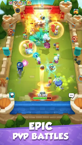 Rush Arena: PvP Tower Defense на Андроид — Мод Много денег и кристаллов — скриншот 1