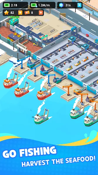 Seafood Inc - Tycoon, Idle на Андроид — Много денег — скриншот 2 Seafood Inc - Tycoon, Idle на Андроид — Много денег — скриншот 2