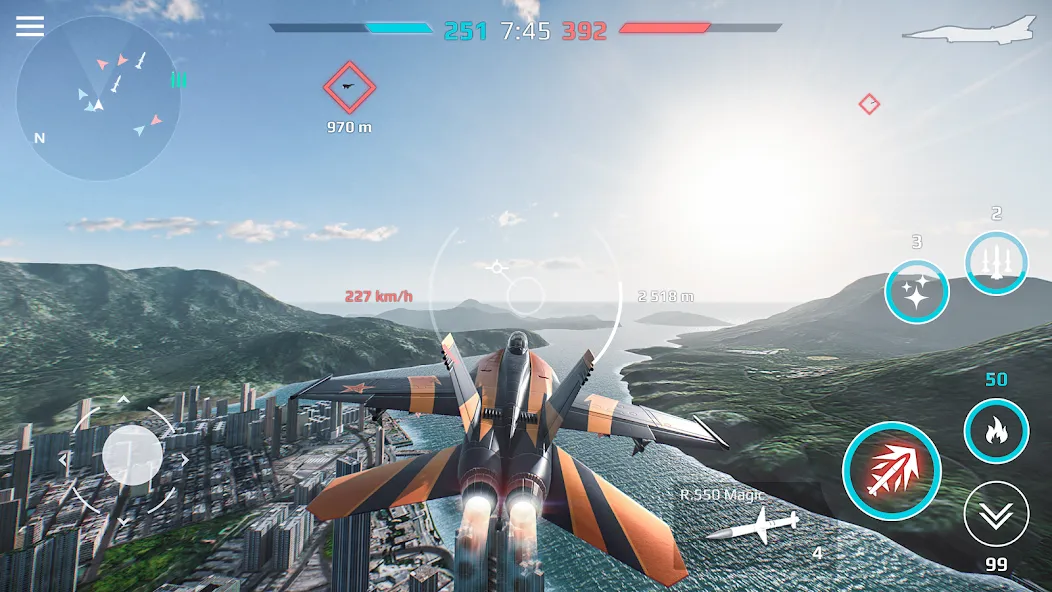 Скачать Sky Combat: War Planes Online на телефон — Много денег и бессмертие — скриншот 5