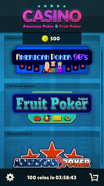 American Poker 90's Casino (Мод Много денег) — скриншот 1
