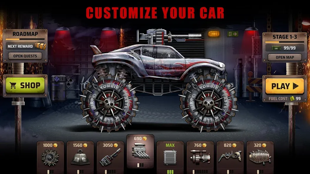 Скачать Zombie Hill Racing: Earn Climb на Андроид — Много денег — скриншот 1